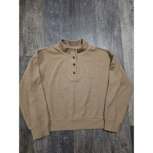 7 Diamonds Brown Knit Cropped Long Sleeve Shirt Women's Size Small